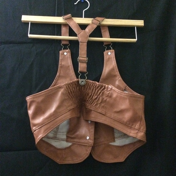 Brown Faux Leather Vest - Picture 3 of 5